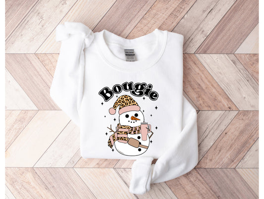 Wholesale Leopard Stanley Snowman Graphic Tee - Tan Tee