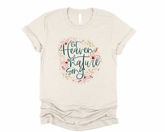 Wholesale Let Heaven and Nature Sing Graphic Tee - Heather Sand