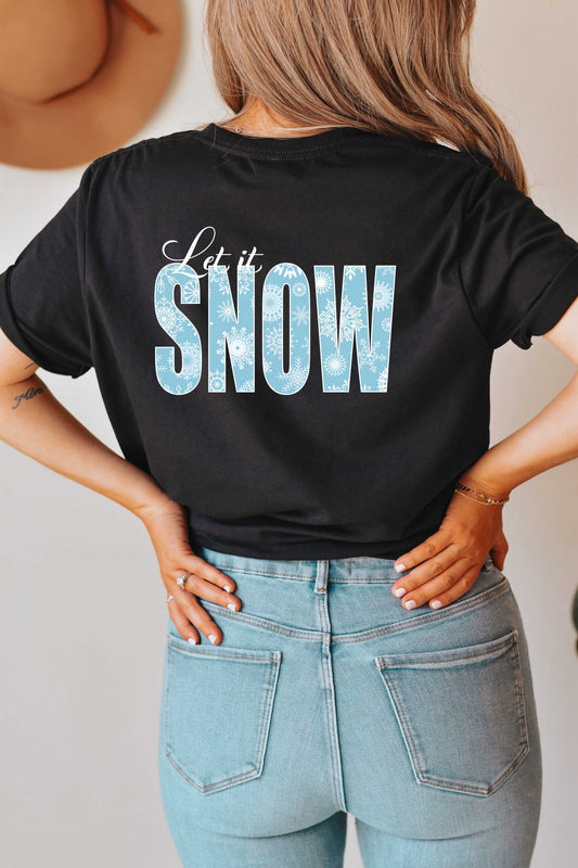 Wholesale Let it Snow Graphic Tee - Black