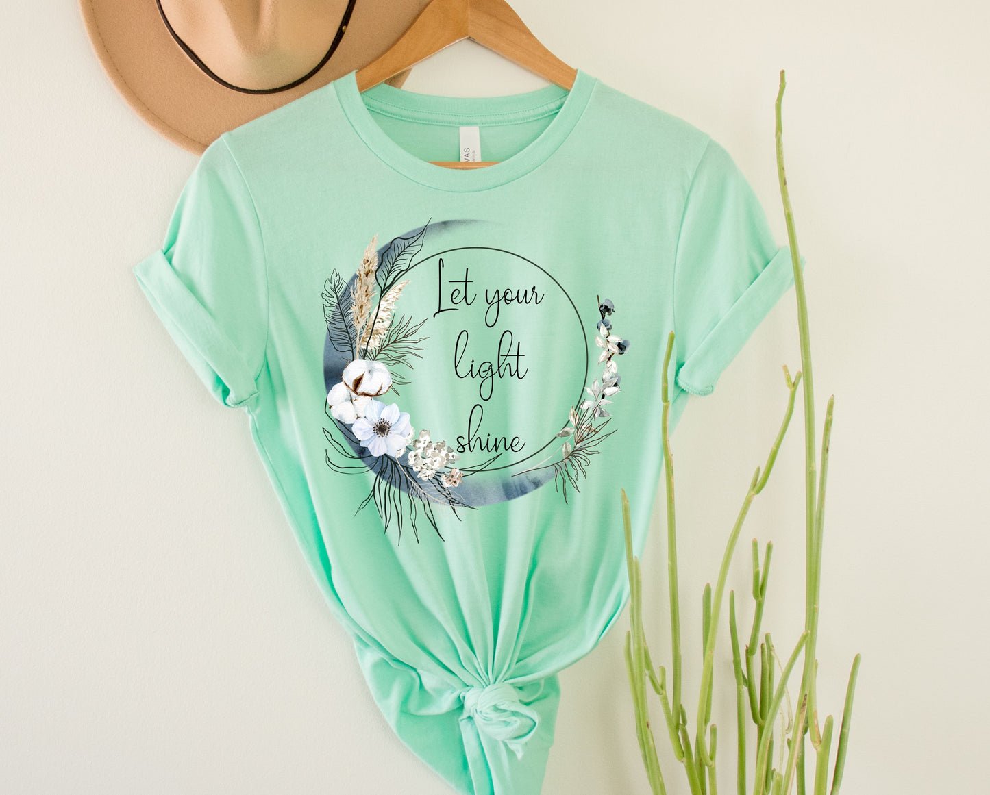 Wholesale Let Your Light Shine Graphic Tee - Mint