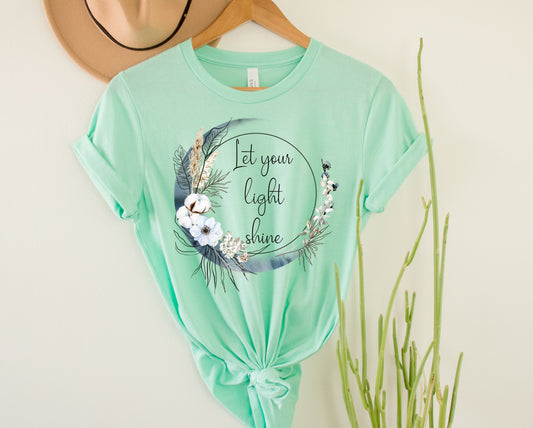 Wholesale Let Your Light Shine Graphic Tee - Mint