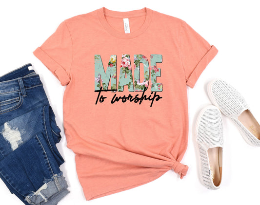 Wholesale Made to Worship Graphic Tee - Heather Sunset
