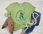 Wholesale Merry & Bright Tree Graphic Tee - Heather Green