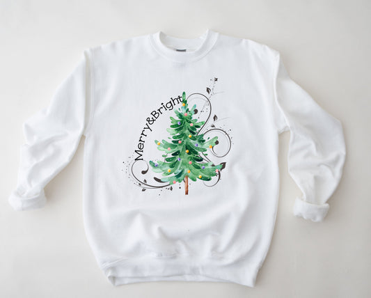 Wholesale Merry & Bright Tree Graphic Tee - Mauve
