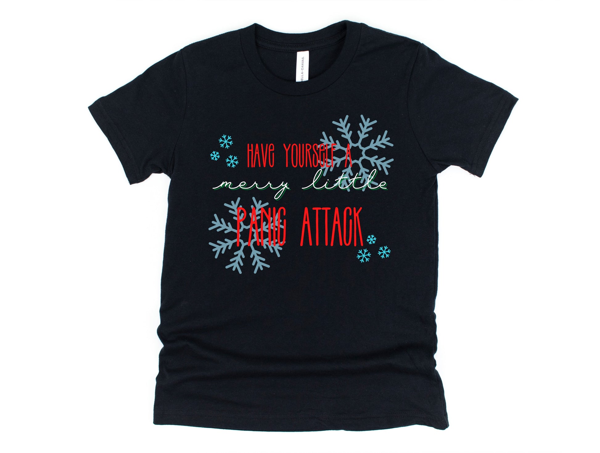 Wholesale Merry Little Panic Attack Graphic Tee - Black Tee