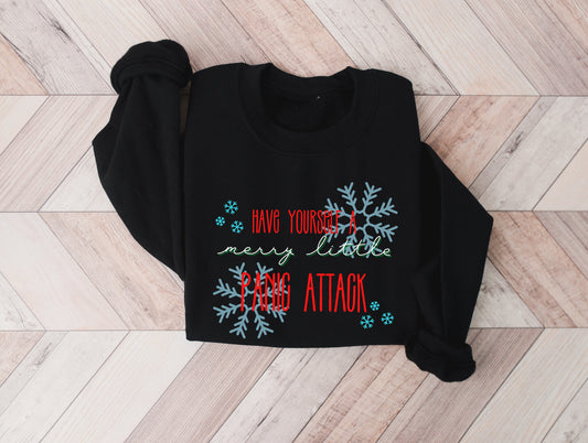 Wholesale Merry Little Panic Attack Graphic Tee - Charcoal Tee
