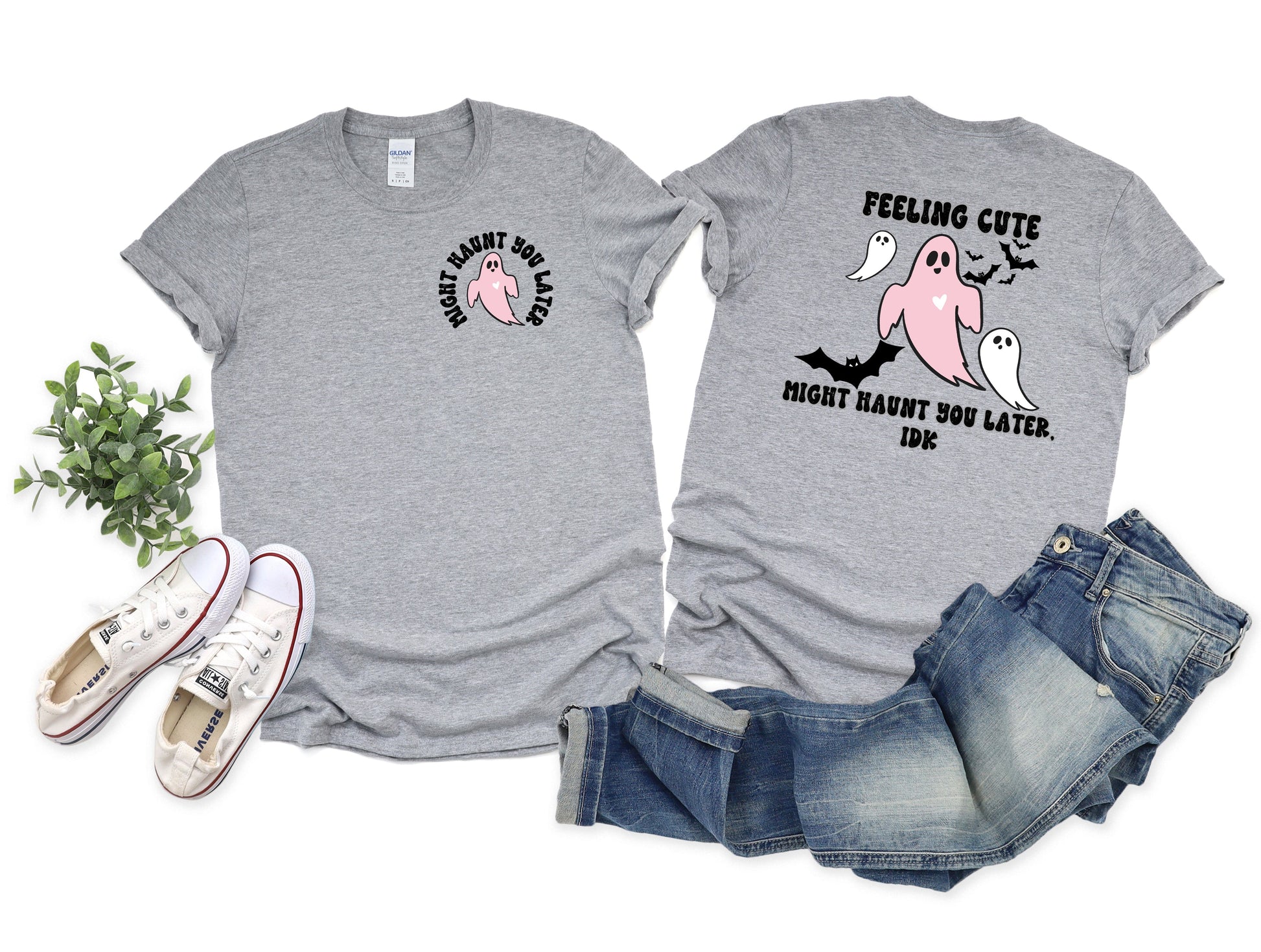 Wholesale Might Haunt You Graphic Tee - White Tee