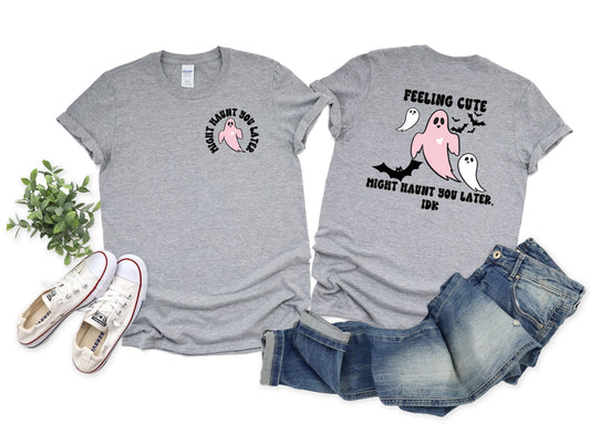 Wholesale Might Haunt You Graphic Tee - White Tee