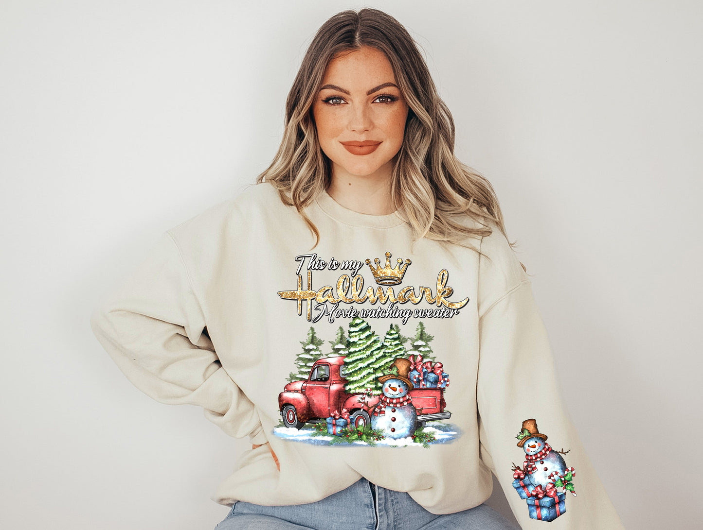 Wholesale Movie Watching Sweater - Sand Sweatshirt