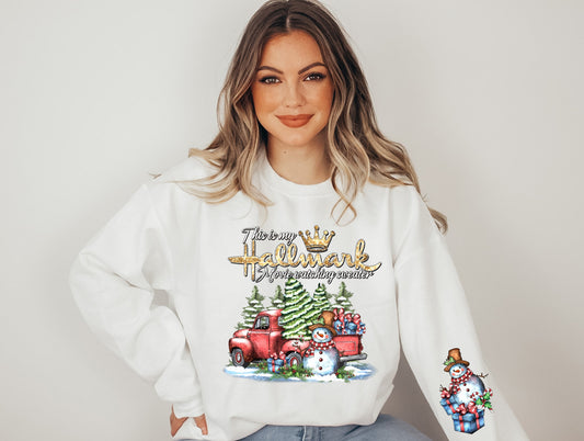Wholesale Movie Watching Sweater - White Sweatshirt