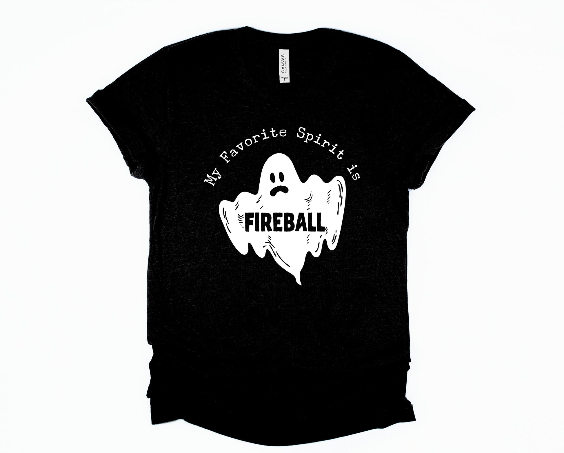 Wholesale My Favorite Spirit is Fireball Graphic Tee - Black Sweatshirt