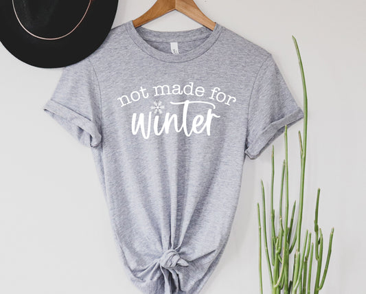 Wholesale Not Made for Winter Graphic Tee - Heather Grey