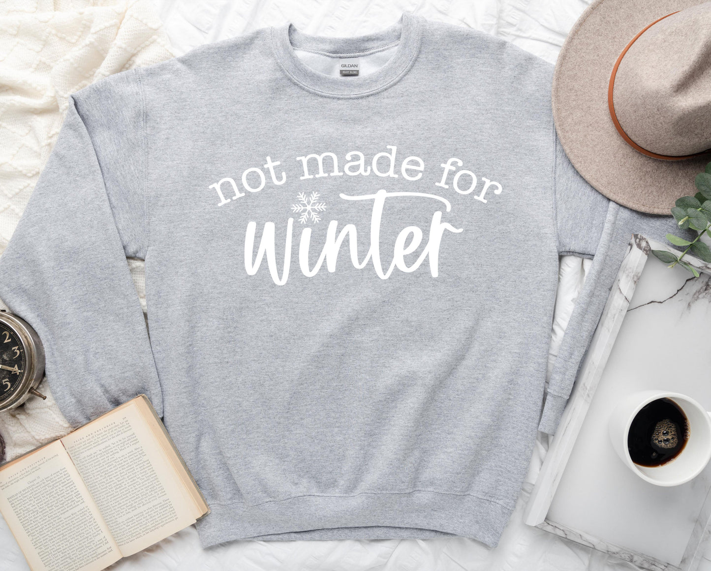Wholesale Not Made for Winter Graphic Tee - Grey Sweatshirt