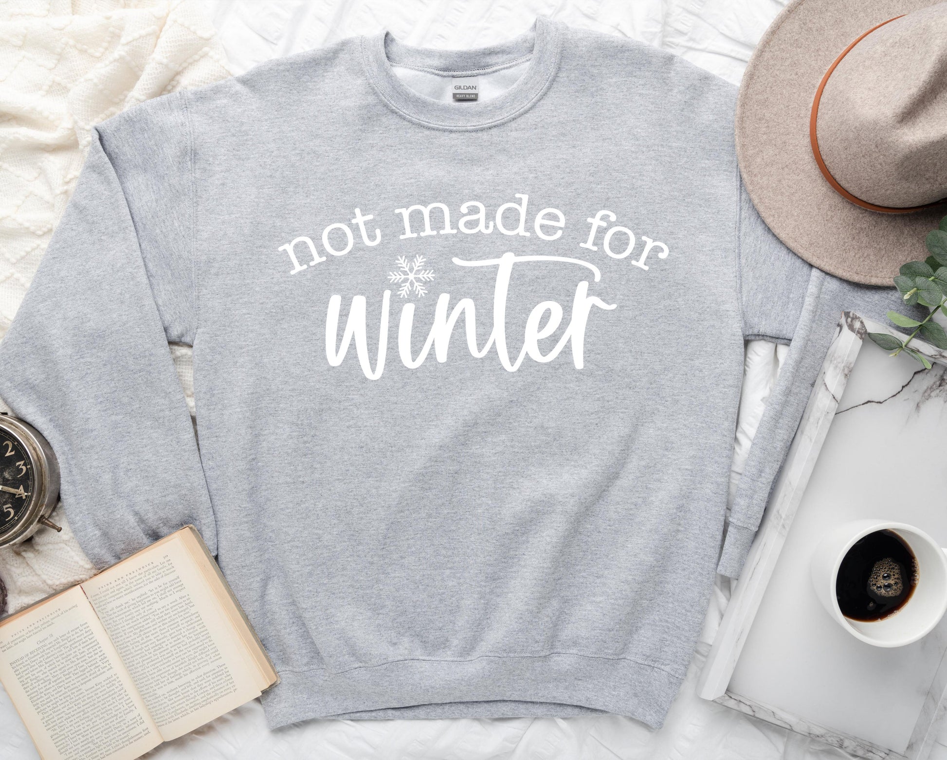 Wholesale Not Made for Winter Graphic Tee - Grey Sweatshirt