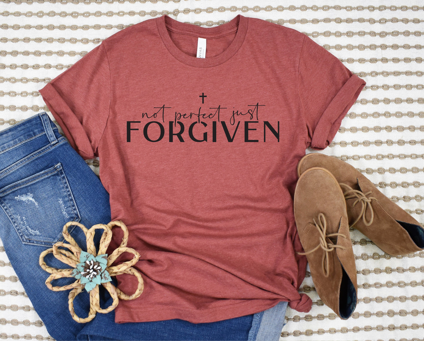 Wholesale Not Perfect Graphic Tee - Heathered Clay