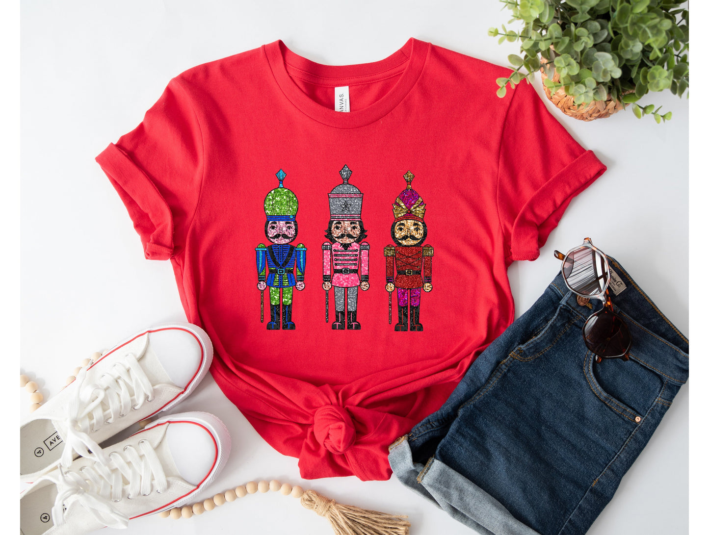 Wholesale Nutcracker Bling Graphic Tee - Red Tee