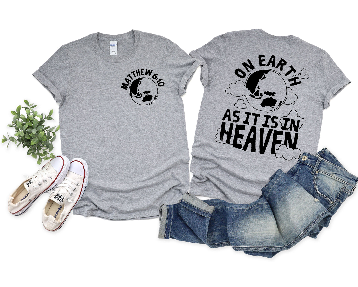 Wholesale On Earth Graphic Tee - Grey tee