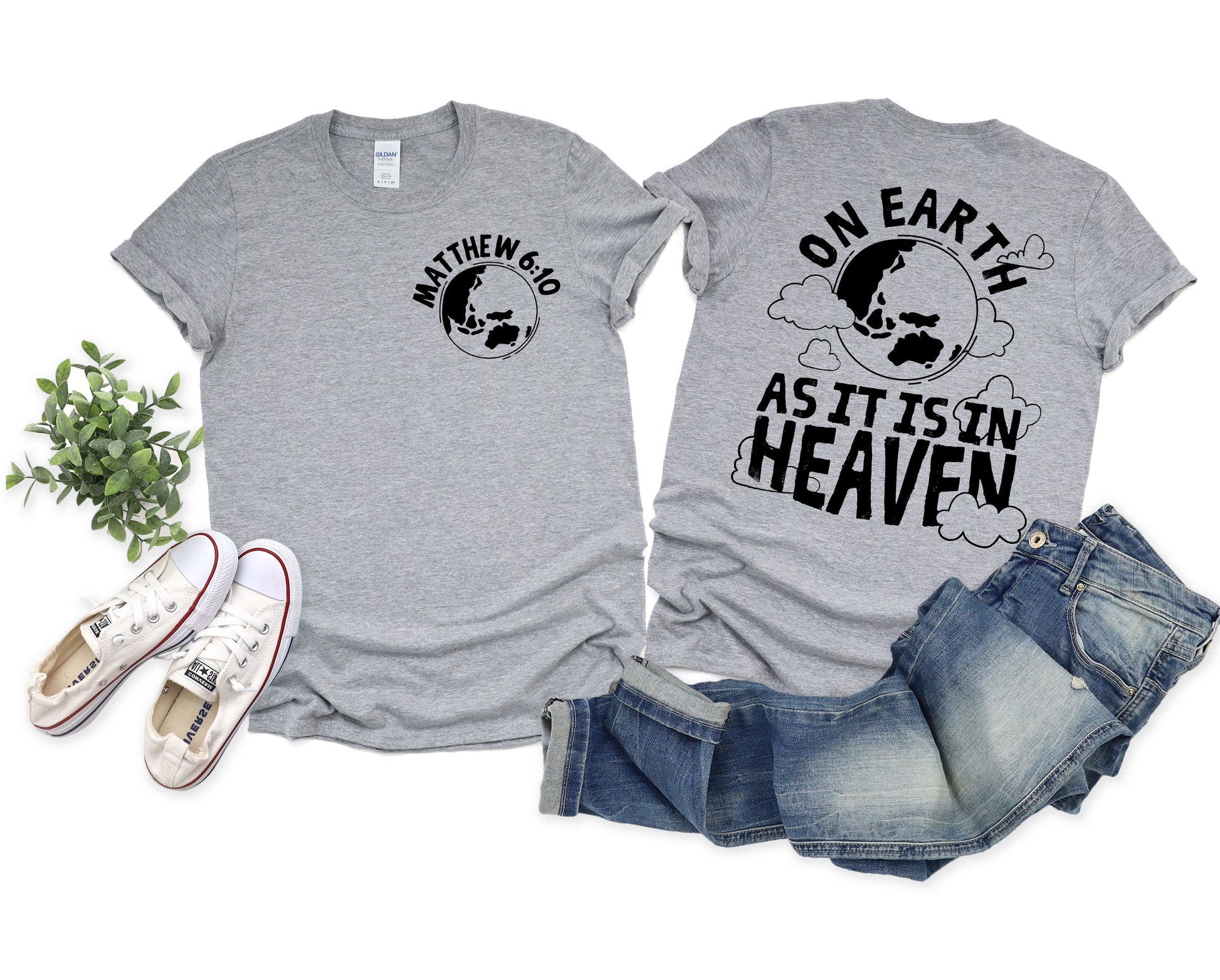 Wholesale On Earth Graphic Tee - Grey tee