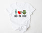Wholesale Peace Love Brains Graphic Tee - Heather Sand