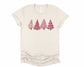 Wholesale Pink Christmas Trees Graphic Tee - Heather Sand