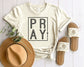 Wholesale Pray Graphic Tee - Heather Grey