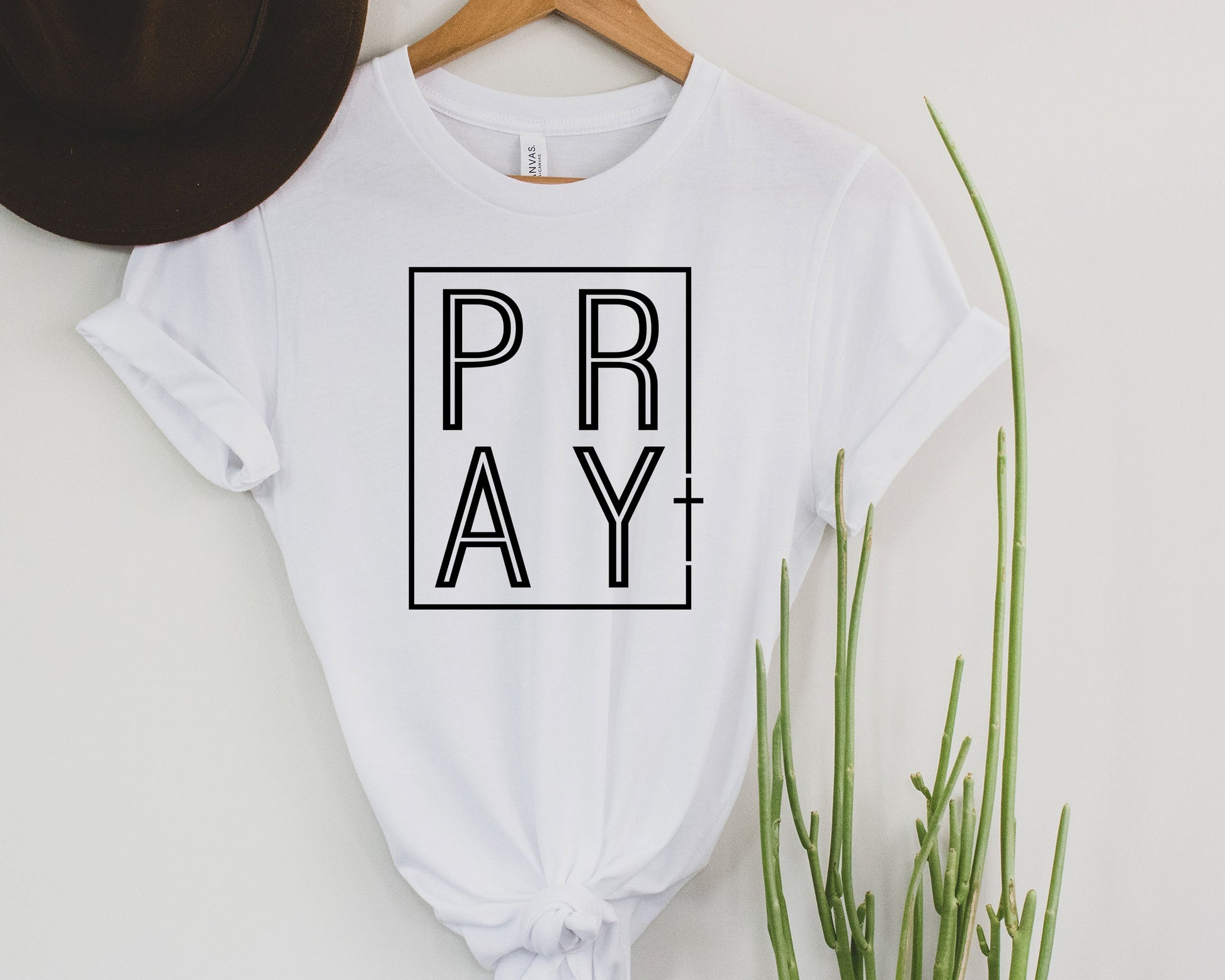 Wholesale Pray Graphic Tee - Heather Sand