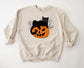 Wholesale Pumpkin Cat Graphic Tee - Tan
