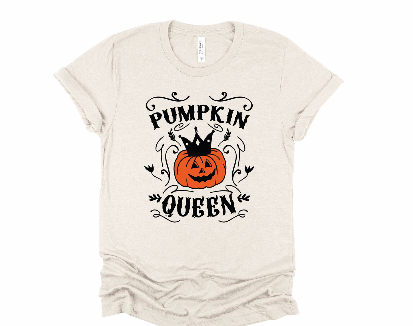 Wholesale Pumpkin Queen Graphic Tee - Heather Sand