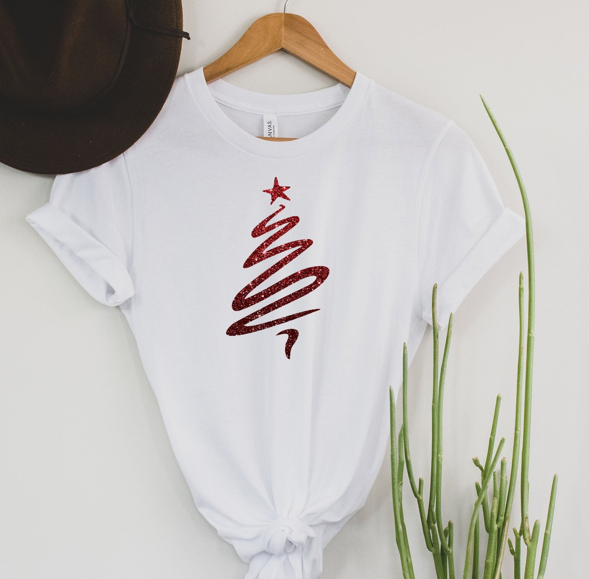 Wholesale Red Christmas Tree Graphic Tee - Black