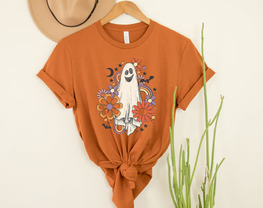 Wholesale Retro Ghost Graphic Tee - Autumn/Orange