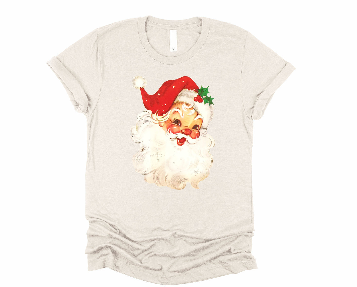 Wholesale Retro Santa Graphic Tee - Sand