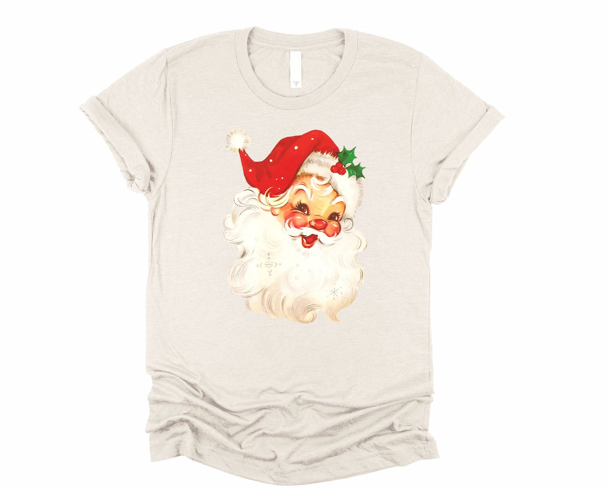 Wholesale Retro Santa Graphic Tee - Sand