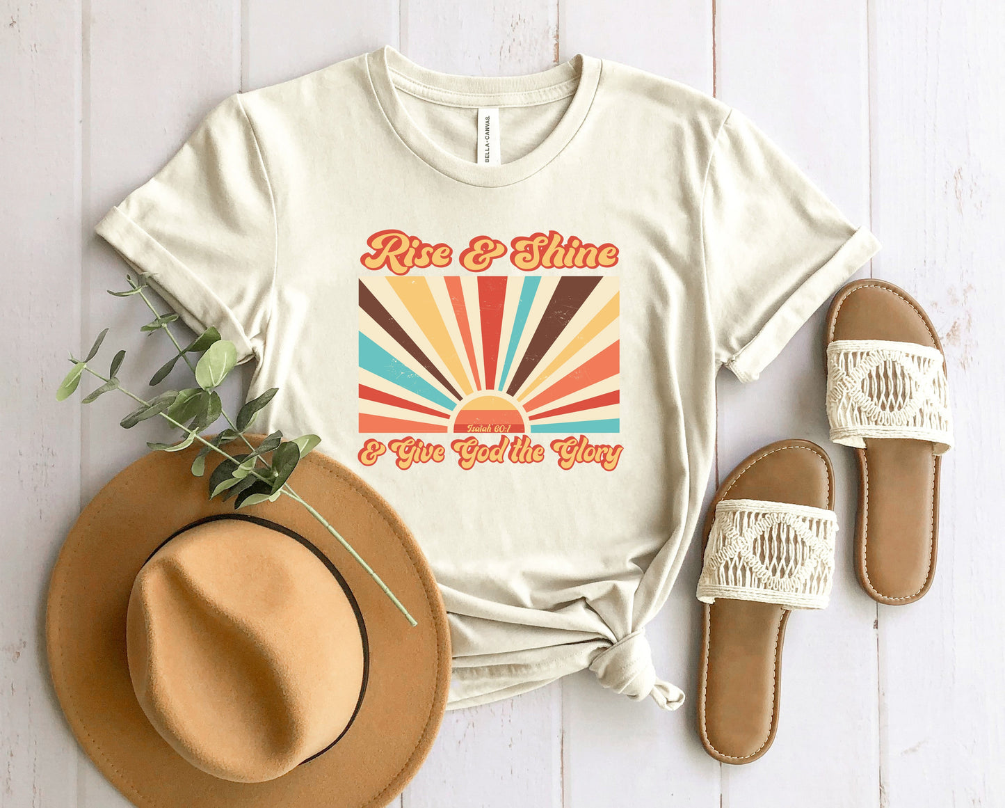 Wholesale Rise & Shine Graphic Tee - Heather Sand