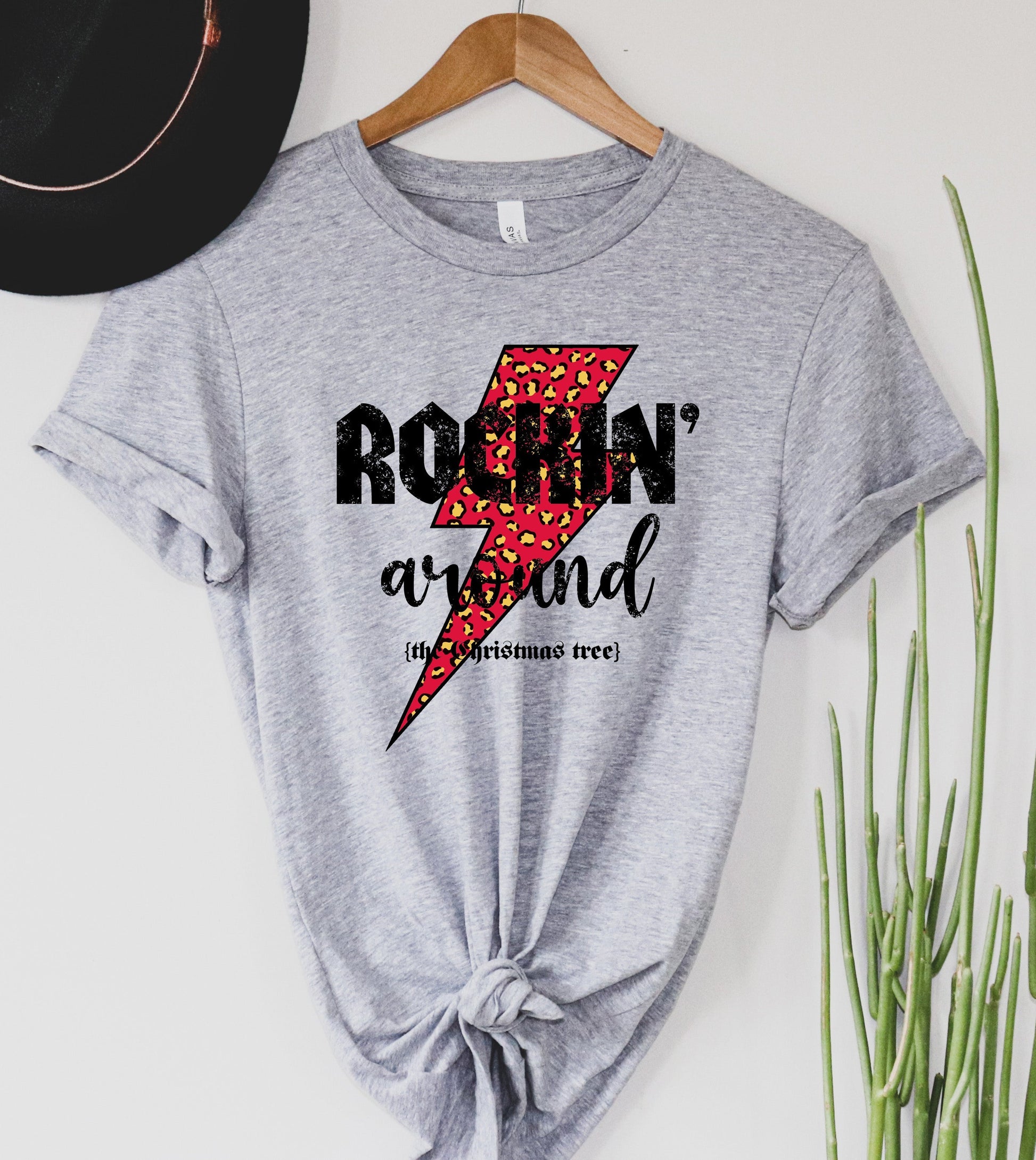 Wholesale Rockin' Around Graphic Tee - Heathered Forest