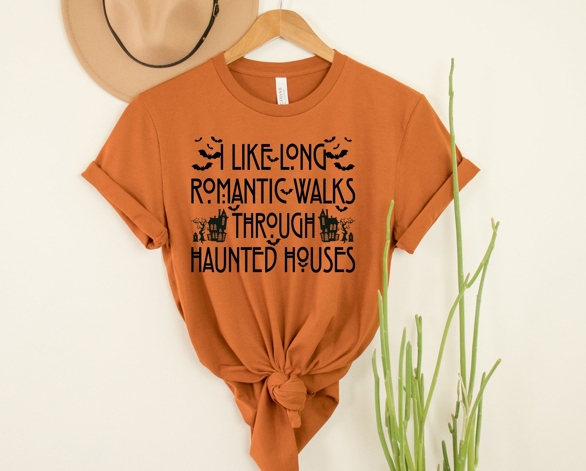 Wholesale Romantic Walks in Haunted Mansions Graphic Tee - Sand