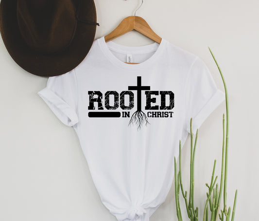 Wholesale Rooted in Christ Graphic Tee - White
