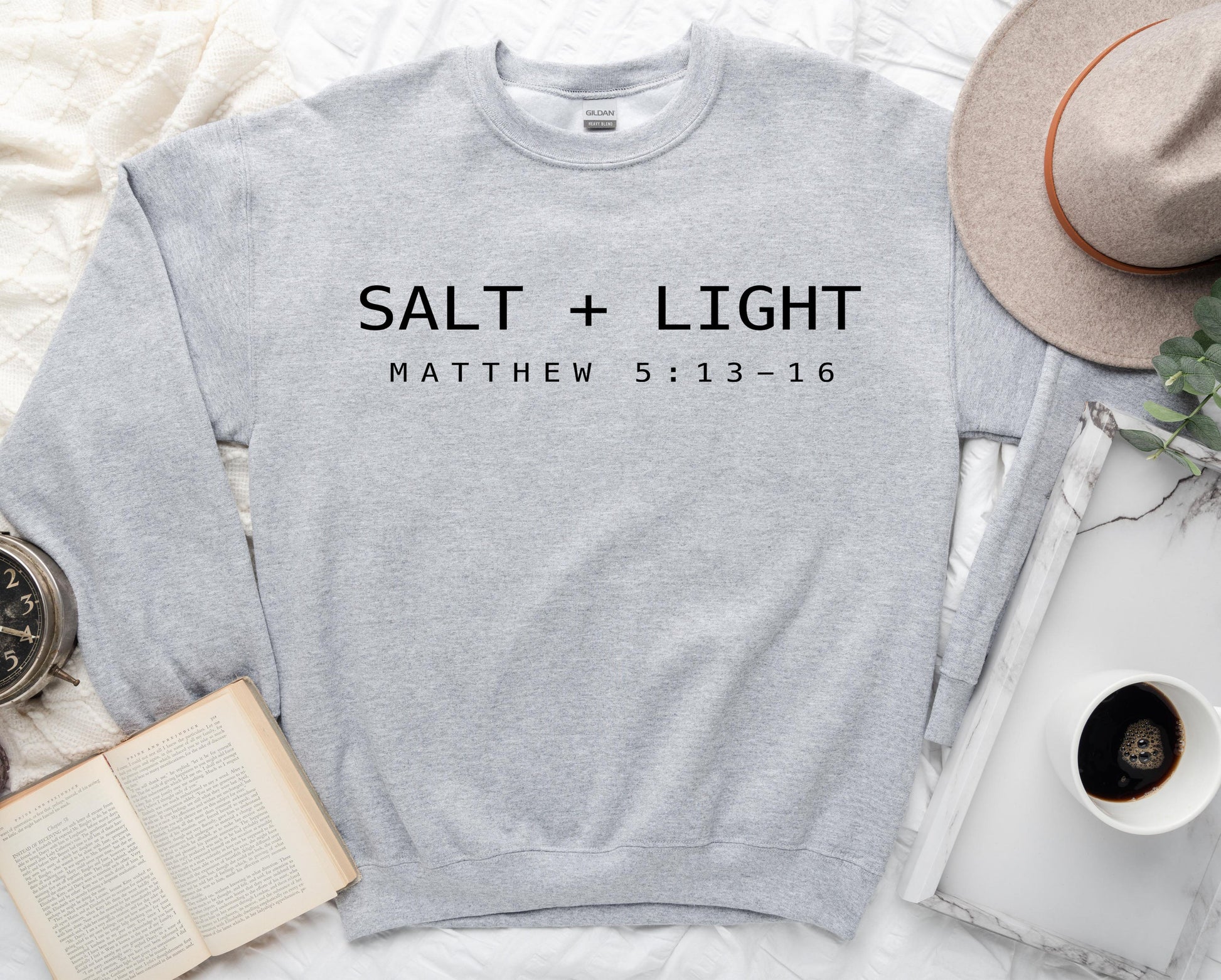 Wholesale Salt and Light Graphic Tee - White Sweatshirt