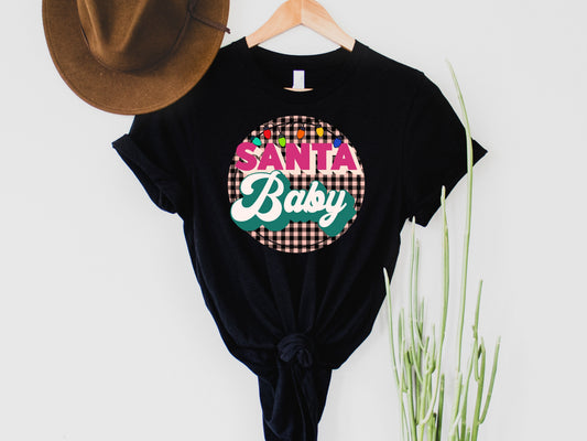 Wholesale Santa Baby Graphic Tee - Black