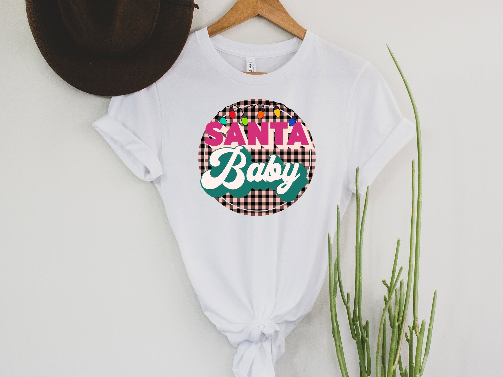 Wholesale Santa Baby Graphic Tee - White