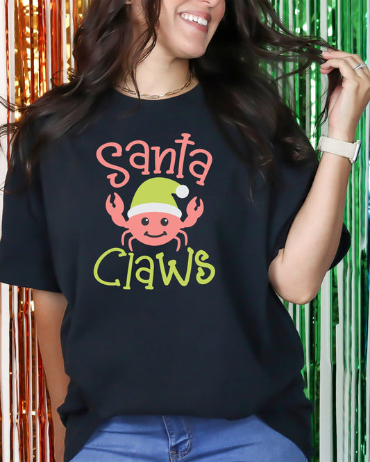Wholesale Santa Claws Graphic Tee - Gildan White