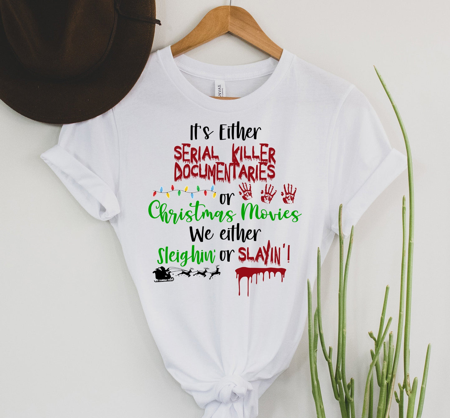 Wholesale Sleighin or Slayin Graphic Tee - Black
