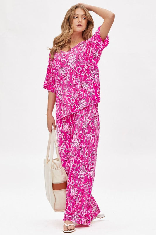 Dear Scarlett Cabana Set in Hot Pink