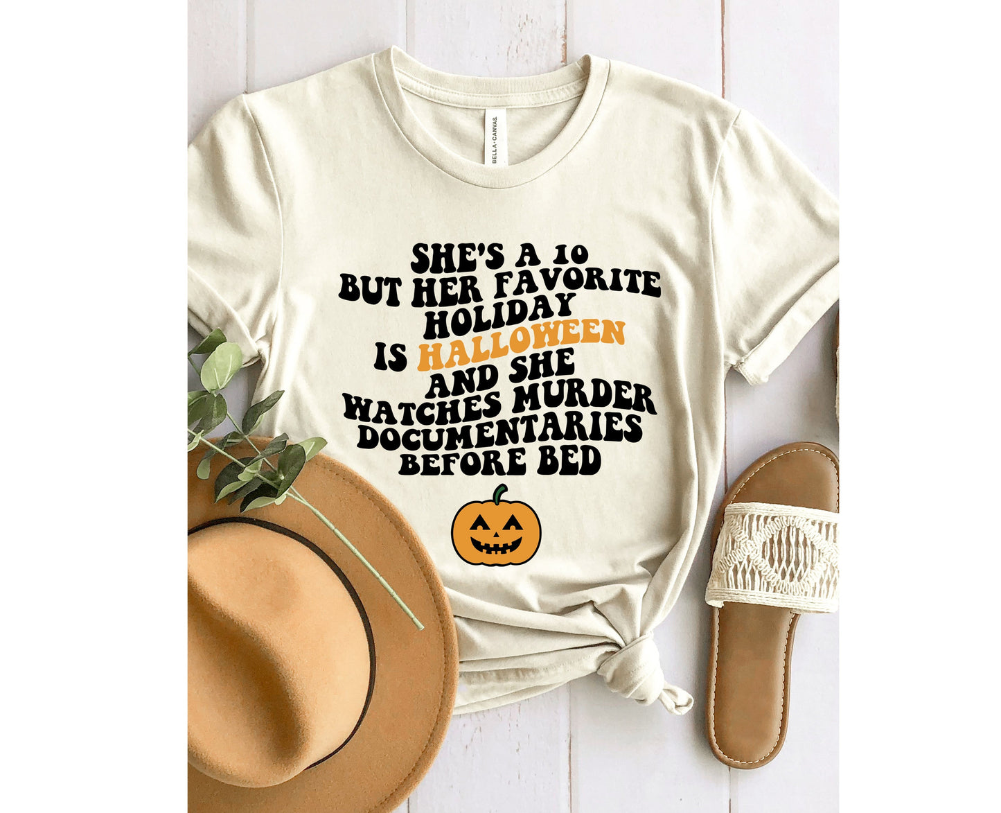 Wholesale She's a 10 But Halloween Graphic Tee - Grey Tee