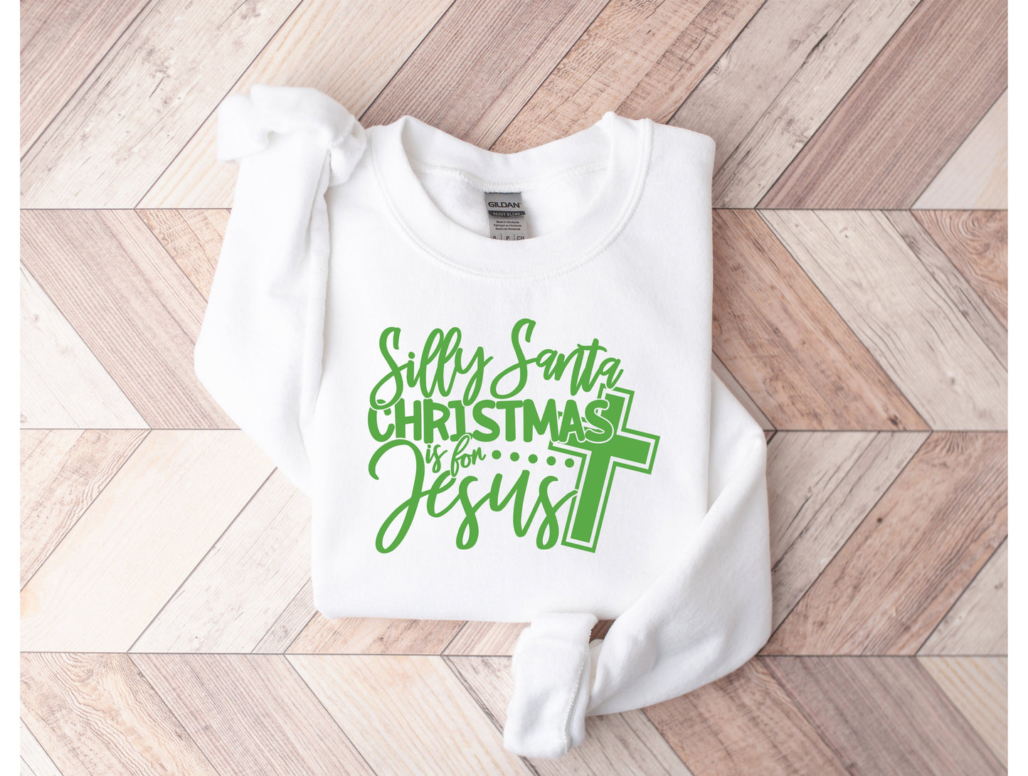 Wholesale Silly Santa Graphic Tee - White Sweatshirt