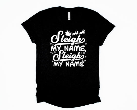 Wholesale Sleigh My Name Graphic Tee - Black