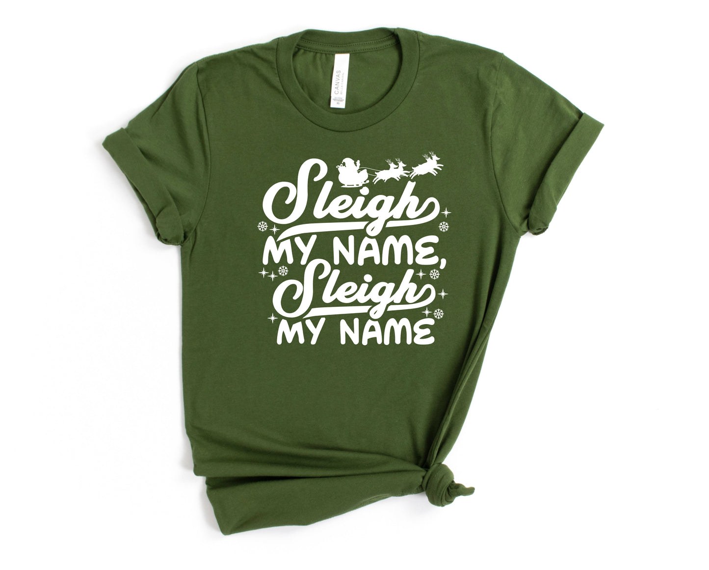 Wholesale Sleigh My Name Graphic Tee - Olive