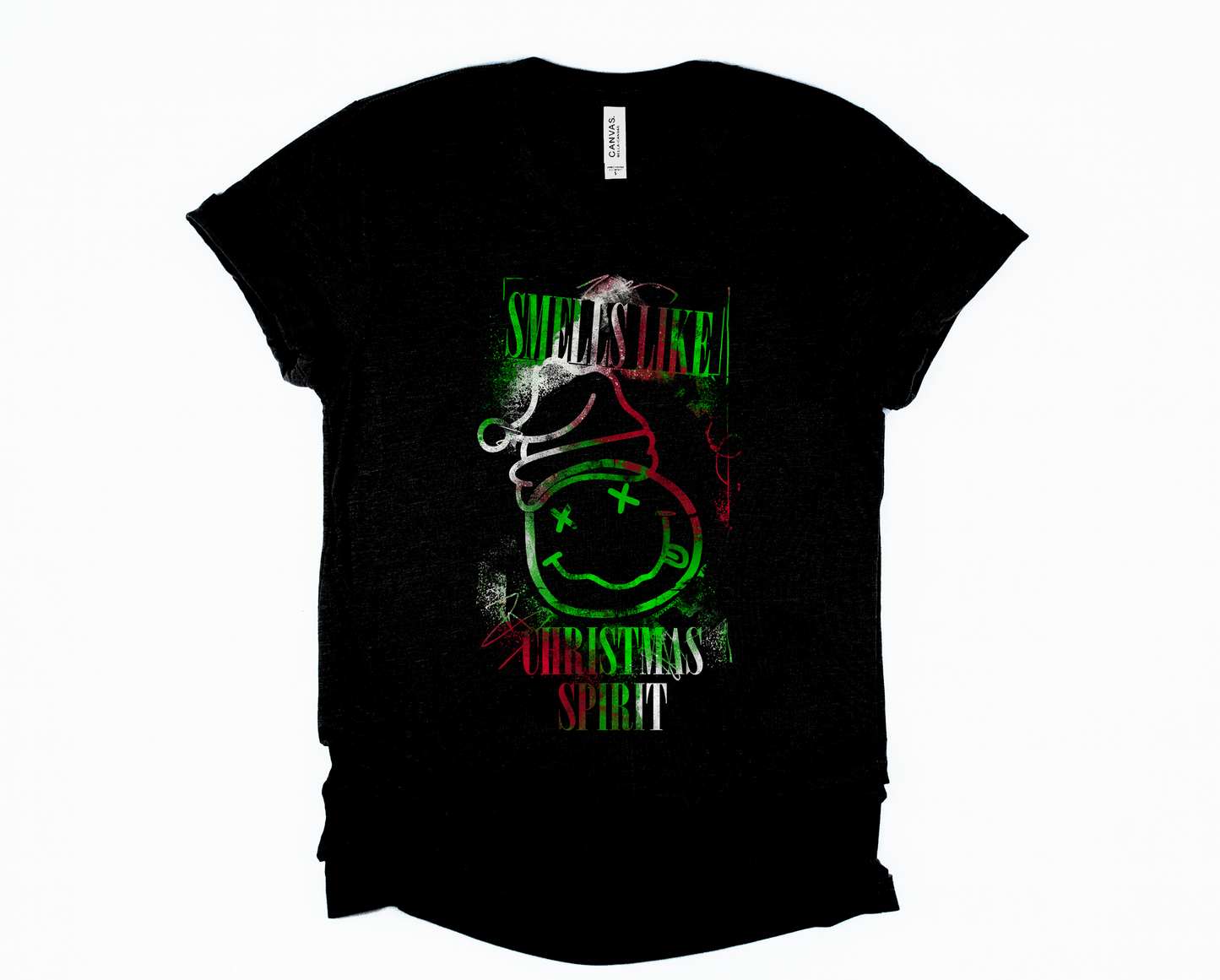 Wholesale Smells Like Christmas Spirit Graphic Tee - Black