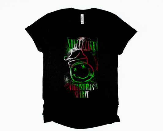 Wholesale Smells Like Christmas Spirit Graphic Tee - Black