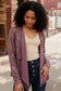 Plum Luxe Suede Cardigan