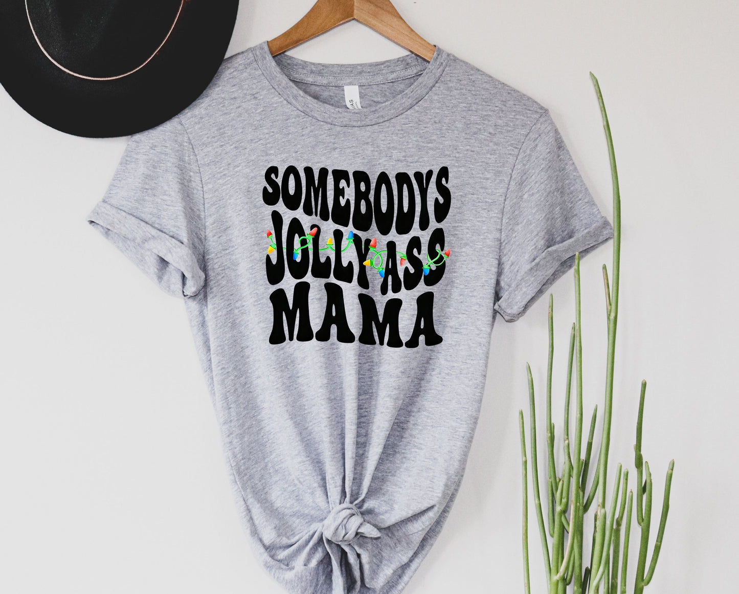 Wholesale Somebody's Jolly Ass Mama Graphic Tee - Heather Grey Tee